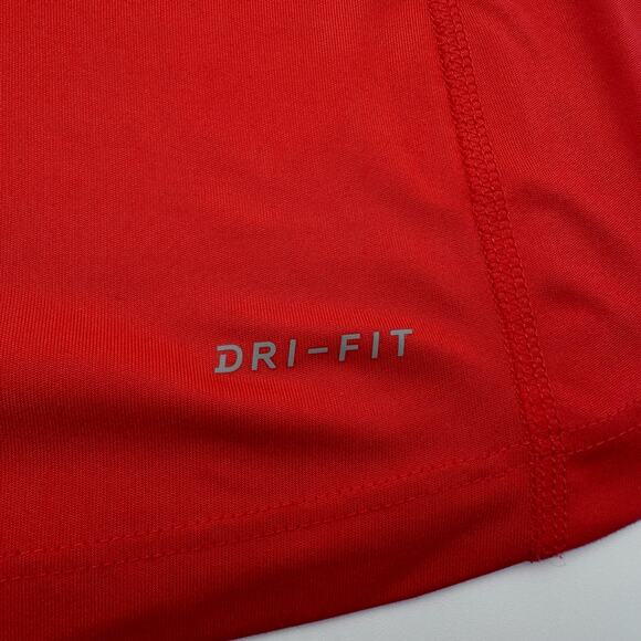 Nike One Classic Women's Dri-FIT Short-Sleeve Top SIZE L in CORAL color - Picture 10 of 14